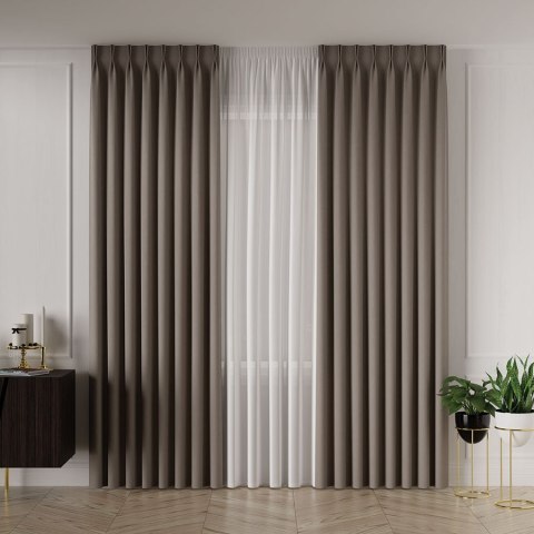 ALUNA Tkanina na zasłony, wys. 300cm, kolor 005 jasny brązowy 318738/TDP/005/000300/1