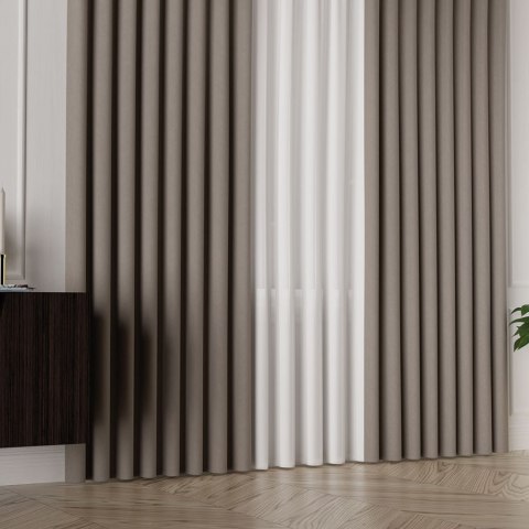 ALUNA Tkanina na zasłony, wys. 300cm, kolor 005 jasny brązowy 318738/TDP/005/000300/1