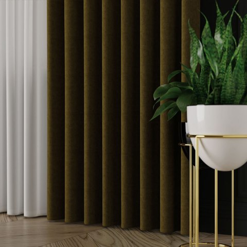 ALUNA Tkanina na zasłony, wys. 300cm, kolor 011 oliwkowy 318738/TDP/011/000300/1