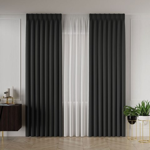 ALUNA Tkanina na zasłony, wys. 300cm, kolor 015 antracytowy 318738/TDP/015/000300/1