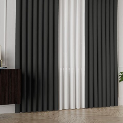 ALUNA Tkanina na zasłony, wys. 300cm, kolor 015 antracytowy 318738/TDP/015/000300/1