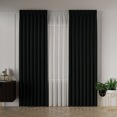 ALUNA Tkanina na zasłony, wys. 300cm, kolor 017 czarny 318738/TDP/017/000300/1