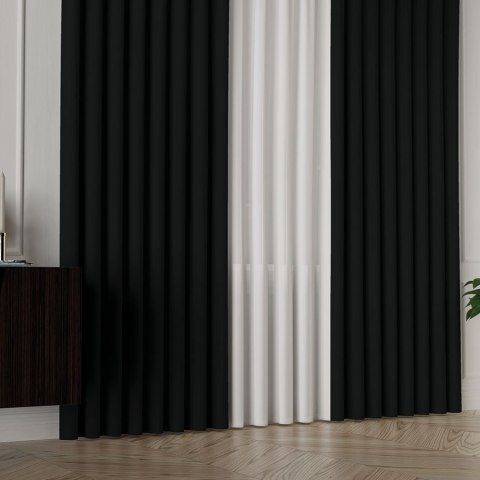 ALUNA Tkanina na zasłony, wys. 300cm, kolor 017 czarny 318738/TDP/017/000300/1