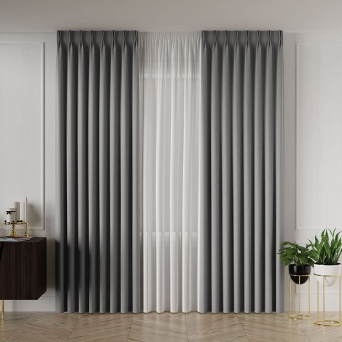 ALUNA Tkanina na zasłony, wys. 300cm, kolor 018 szary 318738/TDP/018/000300/1