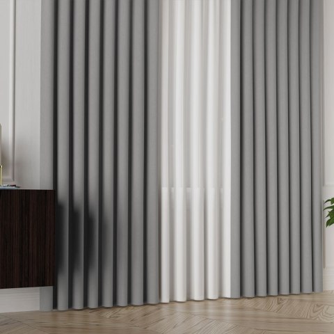 ALUNA Tkanina na zasłony, wys. 300cm, kolor 018 szary 318738/TDP/018/000300/1