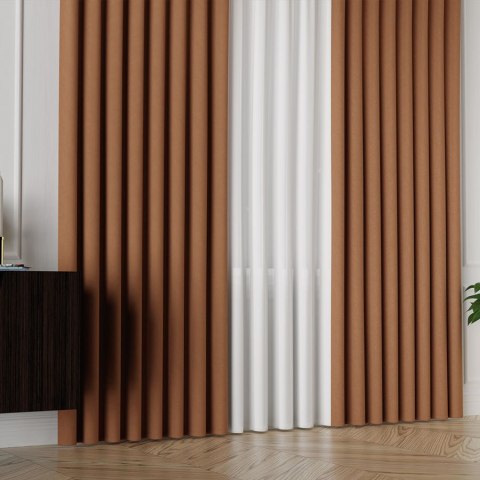 ALUNA Tkanina na zasłony, wys. 300cm, kolor 025 rdzawy 318738/TDP/025/000300/1