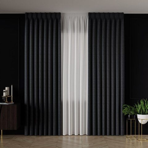 ALUNA Tkanina na zasłony, wys. 300cm, kolor 027 granatowy 318738/TDP/027/000300/1