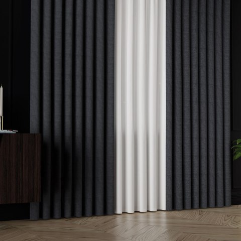 ALUNA Tkanina na zasłony, wys. 300cm, kolor 027 granatowy 318738/TDP/027/000300/1