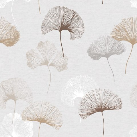 GINKO BILOBA Tkanina na zasłony NINA WODOODPORNA, szer. 160cm, kolor szaro-beżowy D00177/NIW/001/160000/1