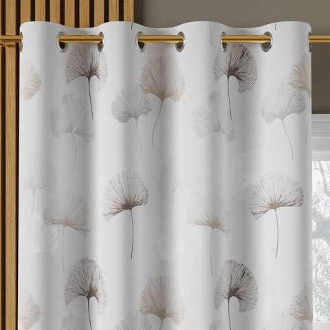 GINKO BILOBA Tkanina na zasłony NINA WODOODPORNA, szer. 160cm, kolor szaro-beżowy D00177/NIW/001/160000/1