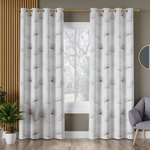 GINKO BILOBA Tkanina na zasłony NINA WODOODPORNA, szer. 160cm, kolor szaro-beżowy D00177/NIW/001/160000/1