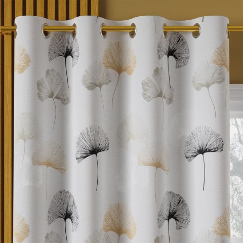 GINKO BILOBA Tkanina na zasłony NINA WODOODPORNA, szer. 160cm, kolor szaro-żółty D00177/NIW/002/160000/1