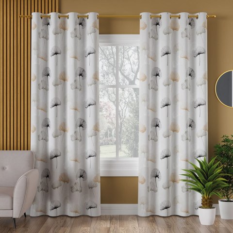 GINKO BILOBA Tkanina na zasłony NINA WODOODPORNA, szer. 160cm, kolor szaro-żółty D00177/NIW/002/160000/1