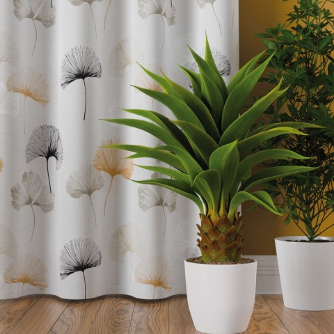 GINKO BILOBA Tkanina na zasłony NINA WODOODPORNA, szer. 160cm, kolor szaro-żółty D00177/NIW/002/160000/1