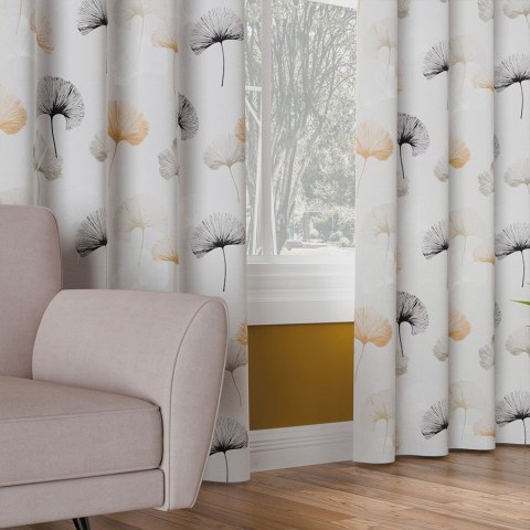 GINKO BILOBA Tkanina na zasłony NINA WODOODPORNA, szer. 160cm, kolor szaro-żółty D00177/NIW/002/160000/1