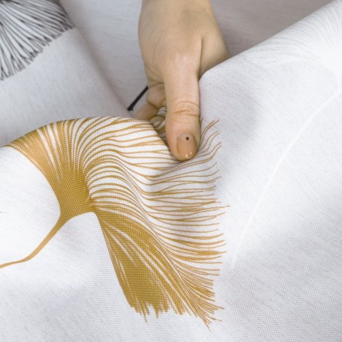 GINKO BILOBA Tkanina na zasłony NINA WODOODPORNA, szer. 160cm, kolor szaro-żółty D00177/NIW/002/160000/1