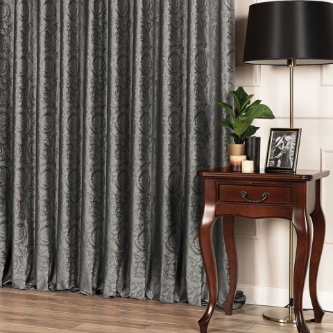 LARISA Tkanina na zasłony, wys. 300cm, kolor 024 szary 374817/TDP/024/000300/1