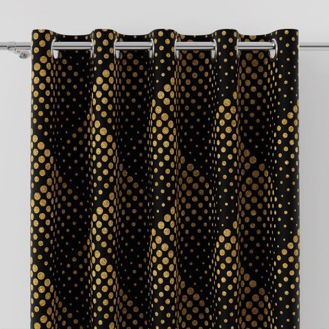 LUXE Tkanina na zasłony DIMOUT/BLACKOUT, wys.300cm, kolor czarny/złoty D00237/BLC/001/000300/1