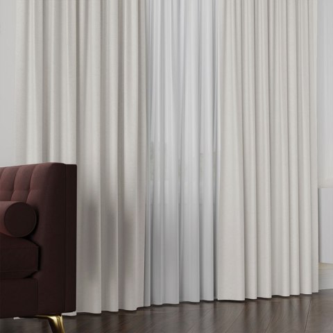 LUKRECJA Tkanina na zasłony, wys. 310cm, kolor 003 szarobeżowy 535008/TDP/003/000310/1