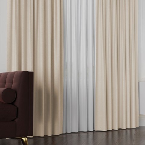 LUKRECJA Tkanina na zasłony, wys. 310cm, kolor 005 beżowy 535008/TDP/005/000310/1