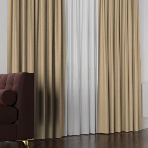 LUKRECJA Tkanina na zasłony, wys. 310cm, kolor 009 kawowy 535008/TDP/009/000310/1