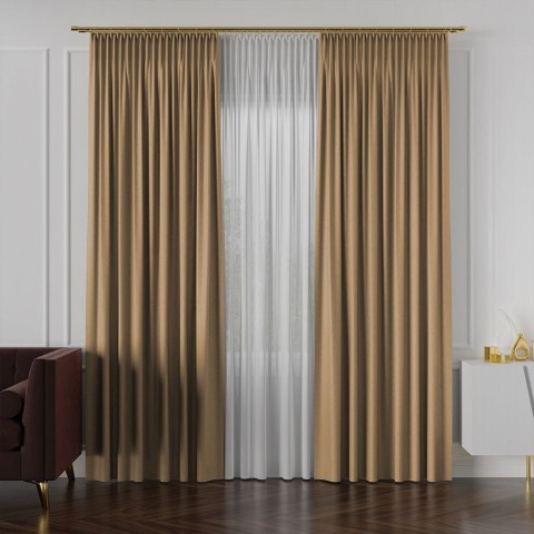 LUKRECJA Tkanina na zasłony, wys. 310cm, kolor 010 ciepły kawowy 535008/TDP/010/000310/1