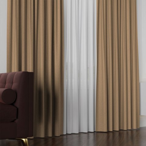 LUKRECJA Tkanina na zasłony, wys. 310cm, kolor 010 ciepły kawowy 535008/TDP/010/000310/1