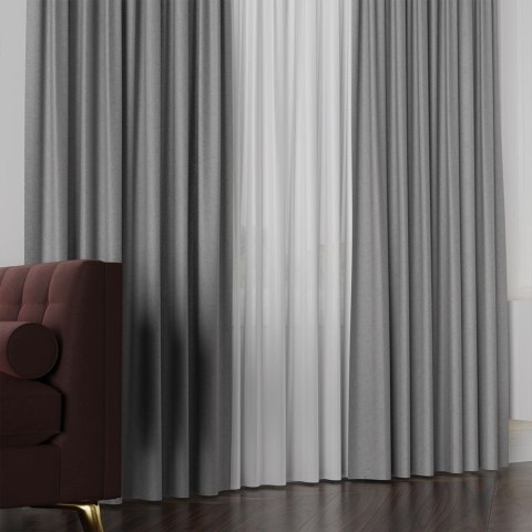 LUKRECJA Tkanina na zasłony, wys. 310cm, kolor 012 jasny szary 535008/TDP/012/000310/1