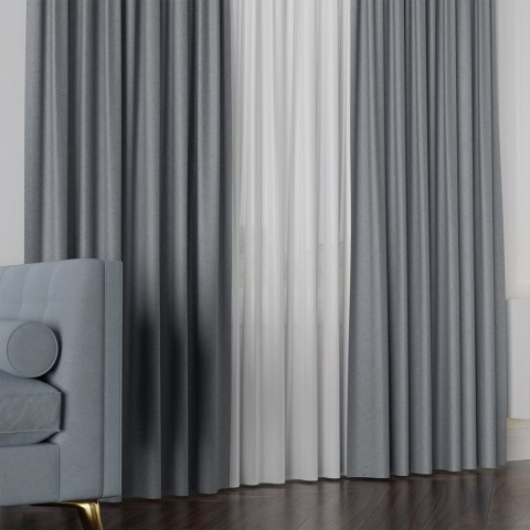 LUKRECJA Tkanina na zasłony, wys. 310cm, kolor 030 jasny szary 535008/TDP/030/000310/1