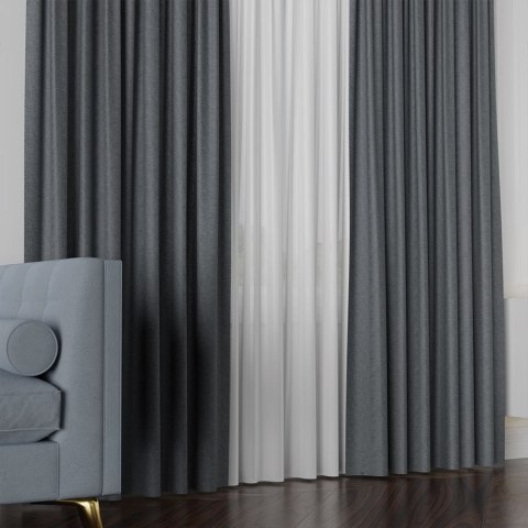 LUKRECJA Tkanina na zasłony, wys. 310cm, kolor 033 chłodny szary 535008/TDP/033/000310/1