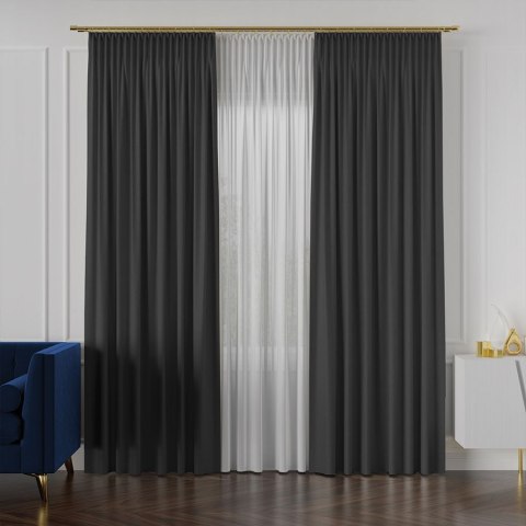 LUKRECJA Tkanina na zasłony, wys. 310cm, kolor 035 ciemny grafit 535008/TDP/035/000310/1