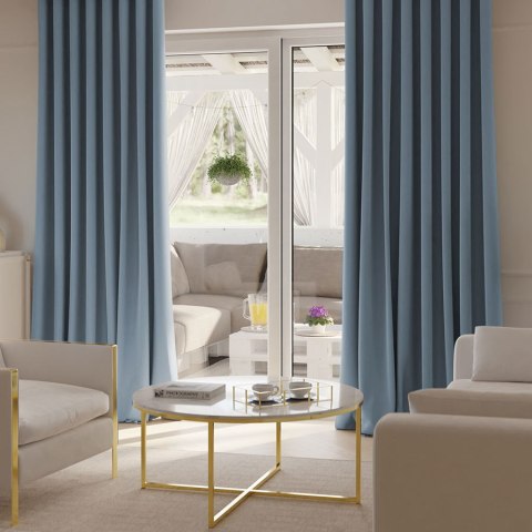 SUPER BLACKOUT Zasłona gotowa na taśmie, 250x140cm, kolor 019 niebieski TD0022/ZGT/019/140250/1