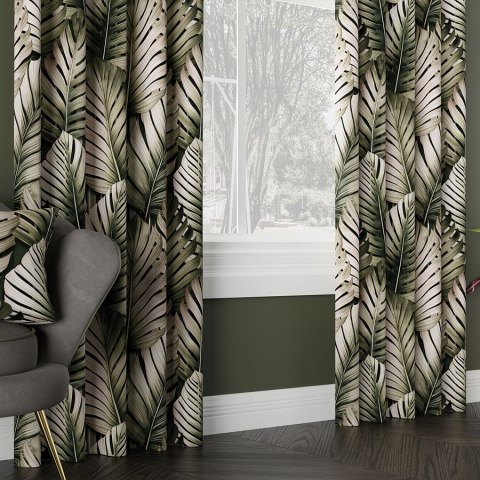 TROPICANA Tkanina na zasłony BLACKOUT, wys. 300cm, kolor zielony D00202/BLC/001/000300/1