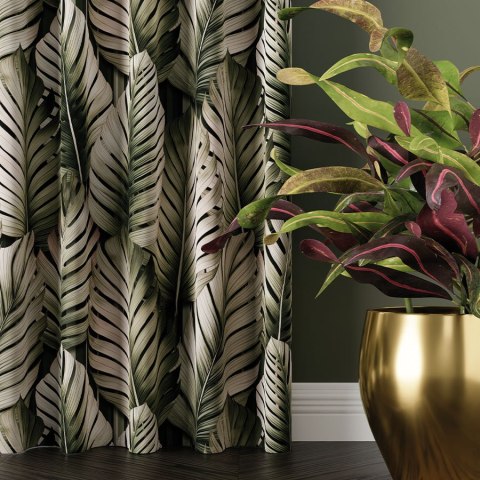 TROPICANA Tkanina na zasłony BLACKOUT, wys. 300cm, kolor zielony D00202/BLC/001/000300/1