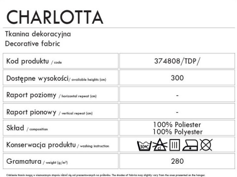 CHARLOTTA Tkanina na zasłony, wys. 300cm, kolor 031 granatowy 374808/TDP/031/000300/1