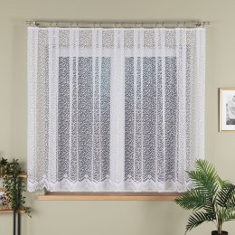 Firanka żakardowa ze wzorem po całości, wys. 160cm, kolor biały 004542/000/001/000160/1