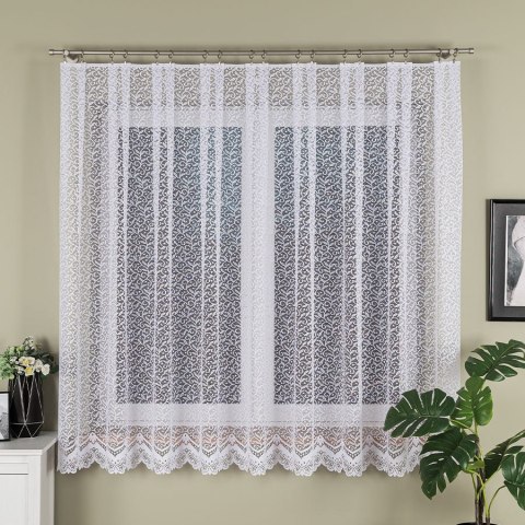 Firanka żakardowa ze wzorem po całości, wys. 180cm, kolor biały 004542/000/001/000180/1