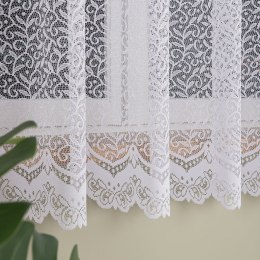 Firanka żakardowa ze wzorem po całości, wys. 180cm, kolor biały 004542/000/001/000180/1
