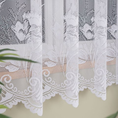 Firanka żakardowa ze wzorem po całości, wys. 180cm, kolor biały 044259/000/001/000180/1