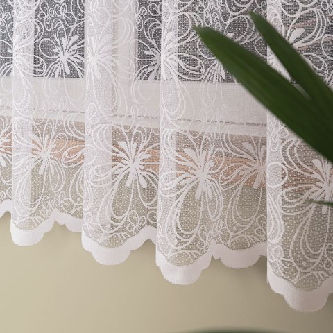 Firanka żakardowa ze wzorem po całości, wys. 180cm, kolor biały 107269/000/001/000180/1