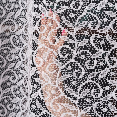 Firanka żakardowa ze wzorem po całości, wys. 250cm, kolor biały 004542/000/001/000250/1