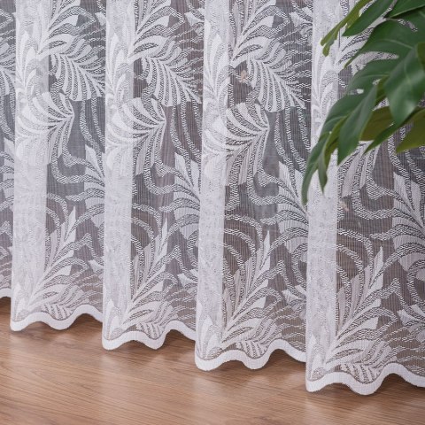 Firanka żakardowa ze wzorem po całości, wys. 250cm, kolor biały 107229/000/001/000250/1