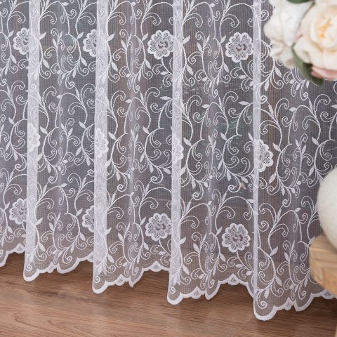 Firanka żakardowa ze wzorem po całości, wys. 250cm, kolor biały 107282/000/001/000250/1