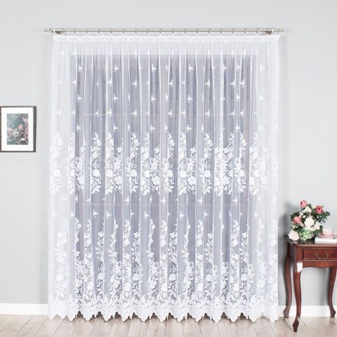 LUDWIKA Firanka żakardowa ze wzorem po całości, wys. 270cm, kolor biały 023092/000/001/000270/1