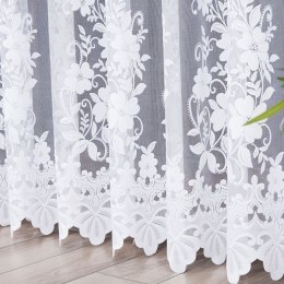 LUDWIKA Firanka żakardowa ze wzorem po całości, wys. 270cm, kolor biały 023092/000/001/000270/1