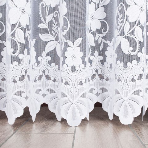 LUDWIKA Firanka żakardowa ze wzorem po całości, wys. 270cm, kolor biały 023092/000/001/000270/1