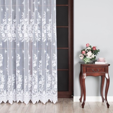 LUDWIKA Firanka żakardowa ze wzorem po całości, wys. 270cm, kolor biały 023092/000/001/000270/1