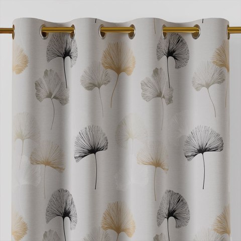 GINKO BILOBA Tkanina na zasłony NINA WODOODPORNA, szer. 160cm, kolor szaro-żółty D00177/NIW/002/160000/1