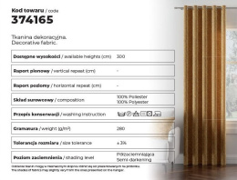 MADELINE Tkanina dekoracyjna, wys. 300cm, kolor 002 niebieski 374165/TZP/002/000300/1