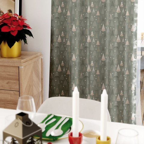 GEOMETRYCZNE CHOINKI Tkanina na zasłony NINA WODOODPORNA, szer. 160cm, kolor 002 zielony DBN275/NIW/002/160000/1